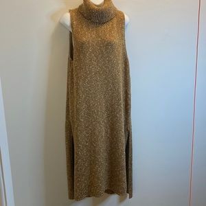 Anthropologie knit cowl neck shift dress with splits XL